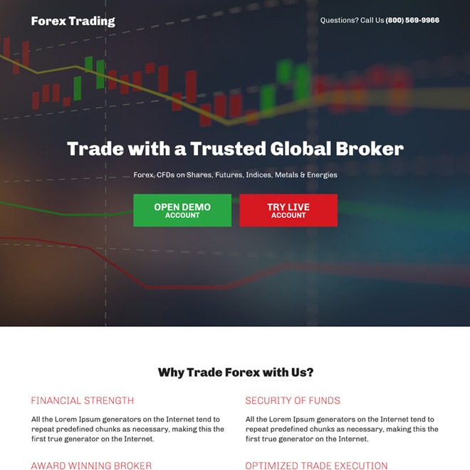 trusted global broker sign up capturing bootstrap landing pages