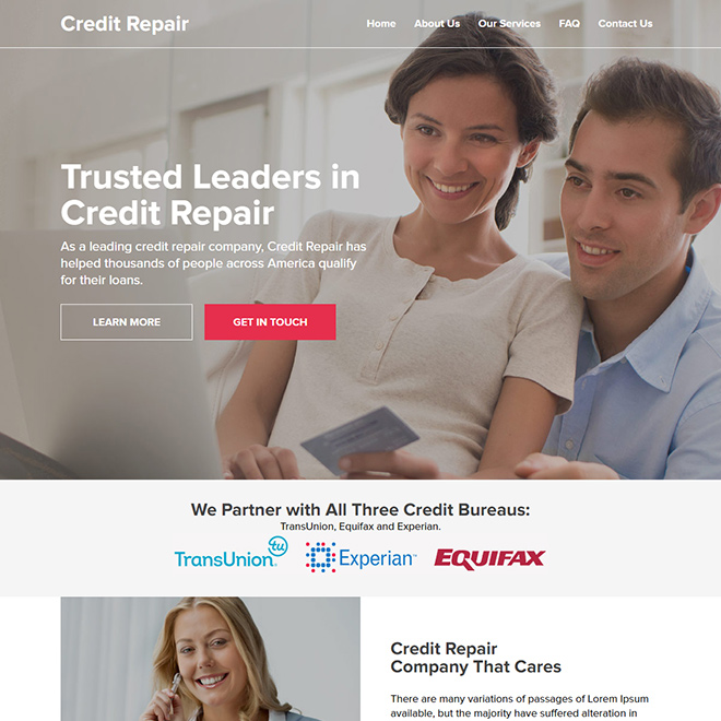 leading credit repair company responsive website design Credit Repair example