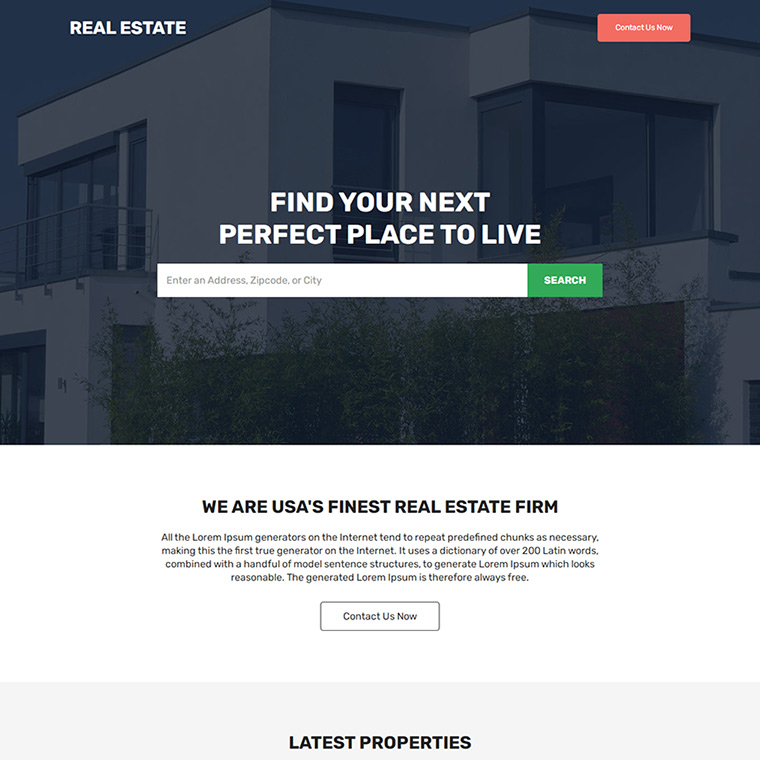 real estate firm lead capture responsive landing page