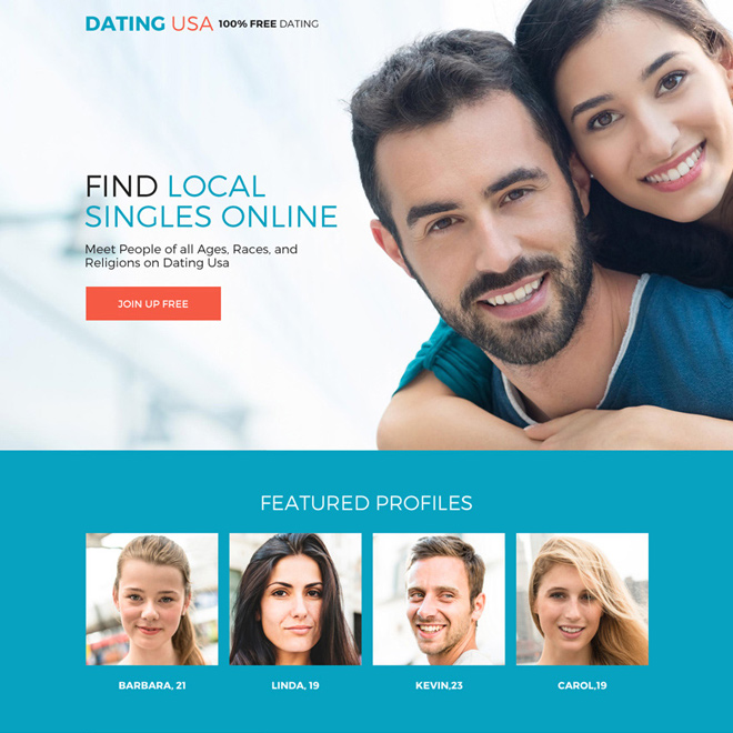 free dating sign up capturing responsive landing page design