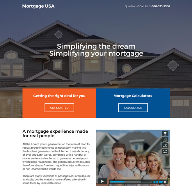 responsive usa mortgage deals landing page design Mortgage example