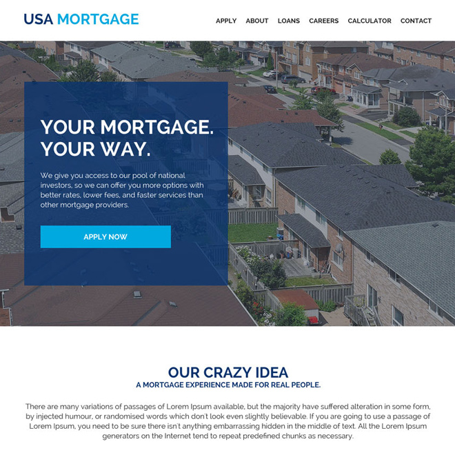 mortgage business pay per click responsive website design