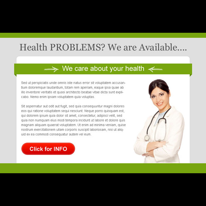 we care about your health converting ppv landing page design Medical example