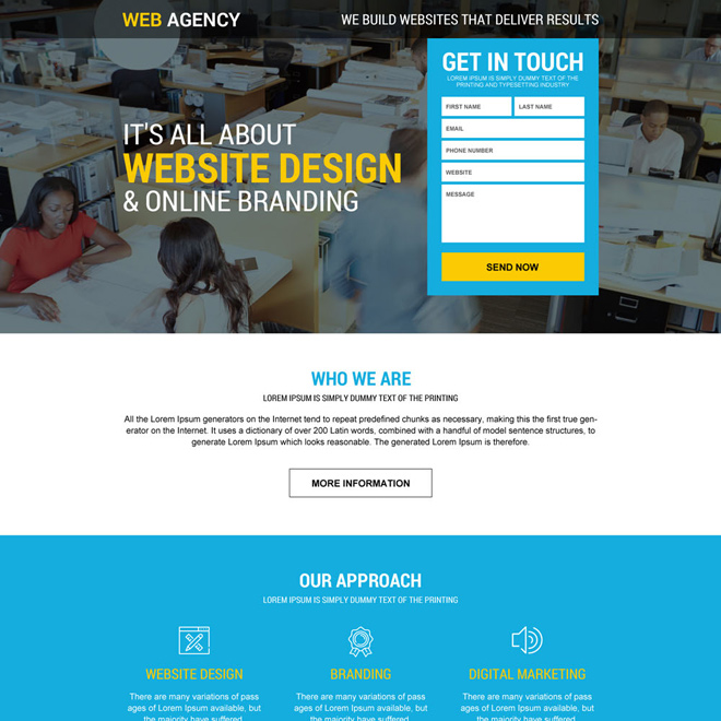 mobile friendly web design agency lead gen landing page Web Design and Development example