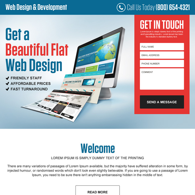 responsive website design and development landing page Web Design and Development example