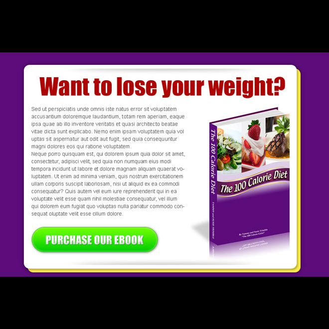 lose your weight ebook effective html ppv landing page design E Book example