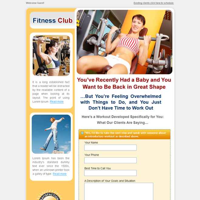 weight loss lead capture landing page Weight Loss example