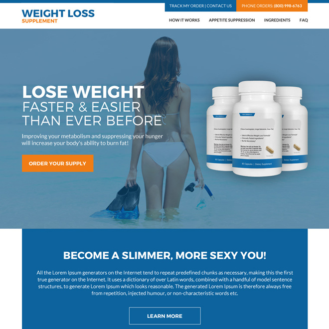 weight loss supplement responsive website design