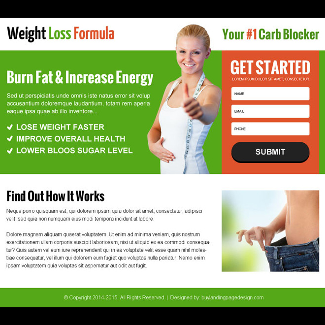 weight loss service lead capture ppv landing page design