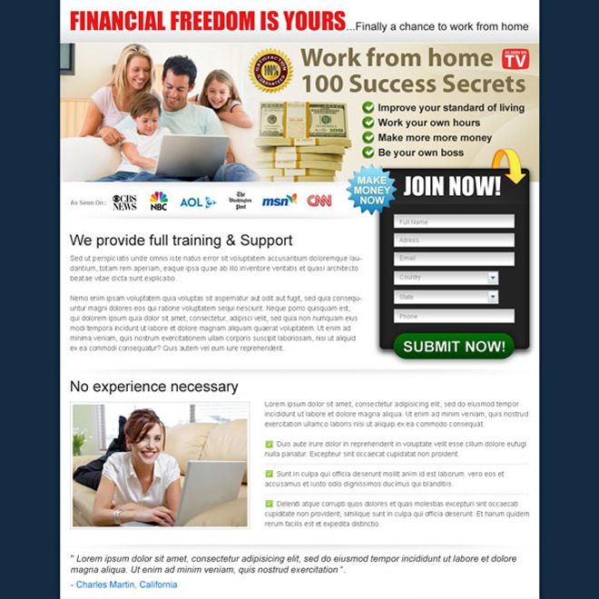 work from home success secrets Work from Home example