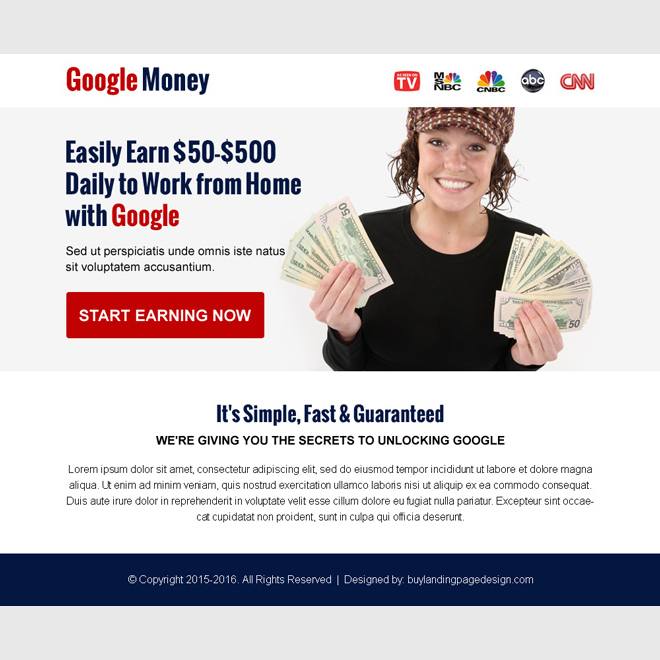 work with google money online ppv landing page