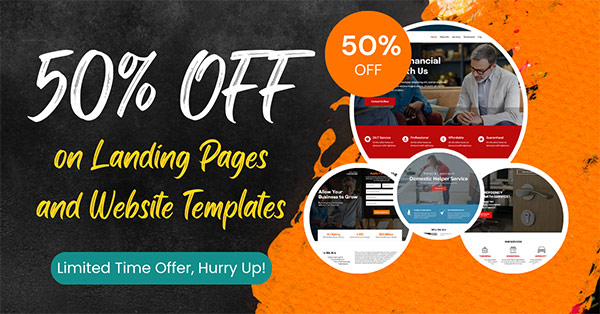 50% OFF on Landing Pages and Website Templates
