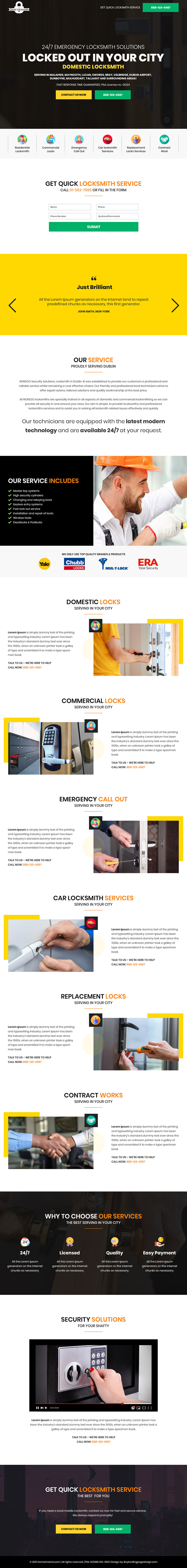 Locksmith landing page