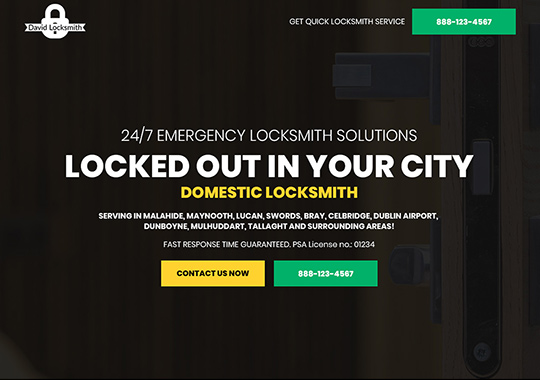 Locksmith landing page  example
