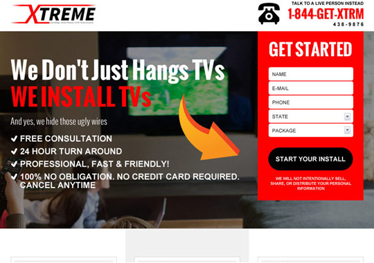 tv installation service  example