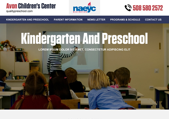 kindergarten website  example