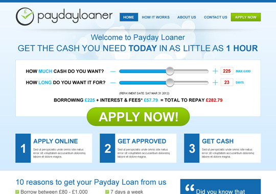 payday cash loan  example