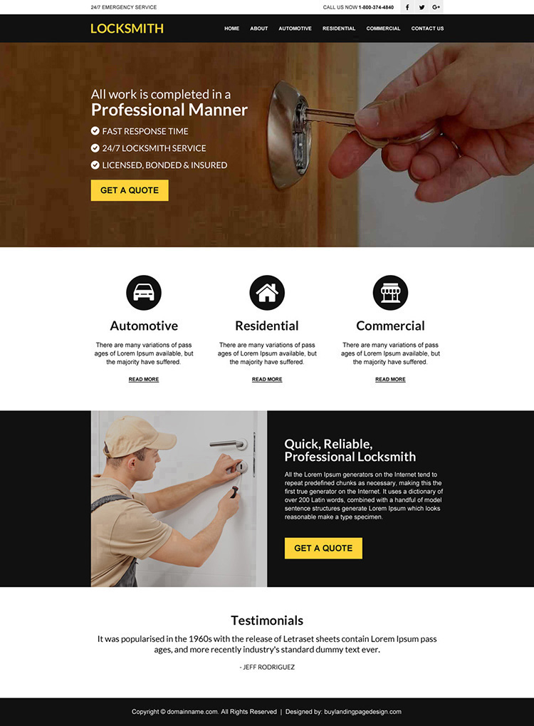 24 hour locksmith services responsive website design