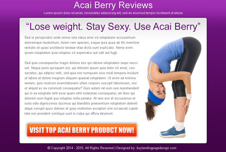 acai berry weight loss product review effective and converting ppv landing page design