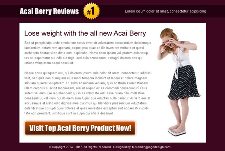 acai berry product review high converting ppv landing page design template