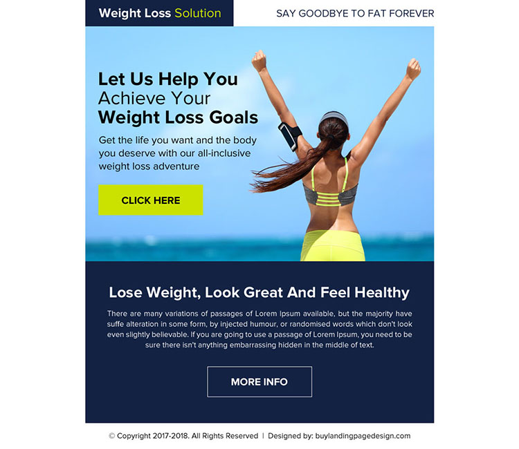 weight loss goals ppv landing page design