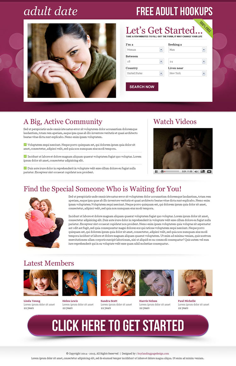 adult dating effective lead capture squeeze page design