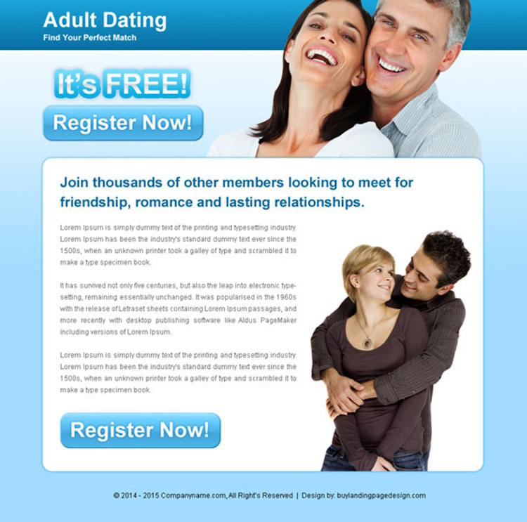 adult dating call to action ppv landing page