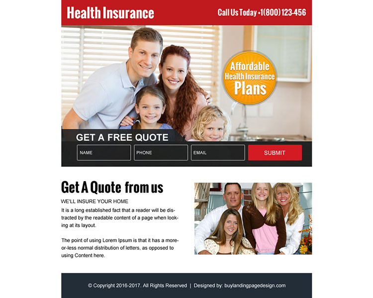 affordable health insurance plans ppv landing page