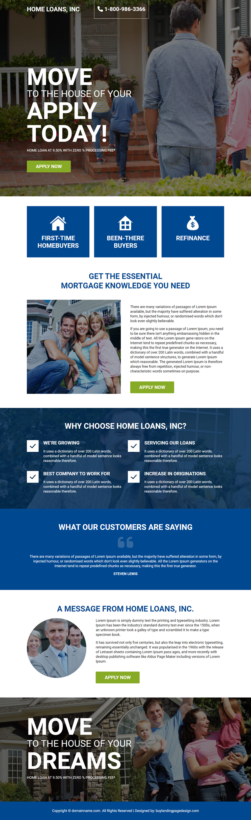 professional home loan lead capture responsive landing page