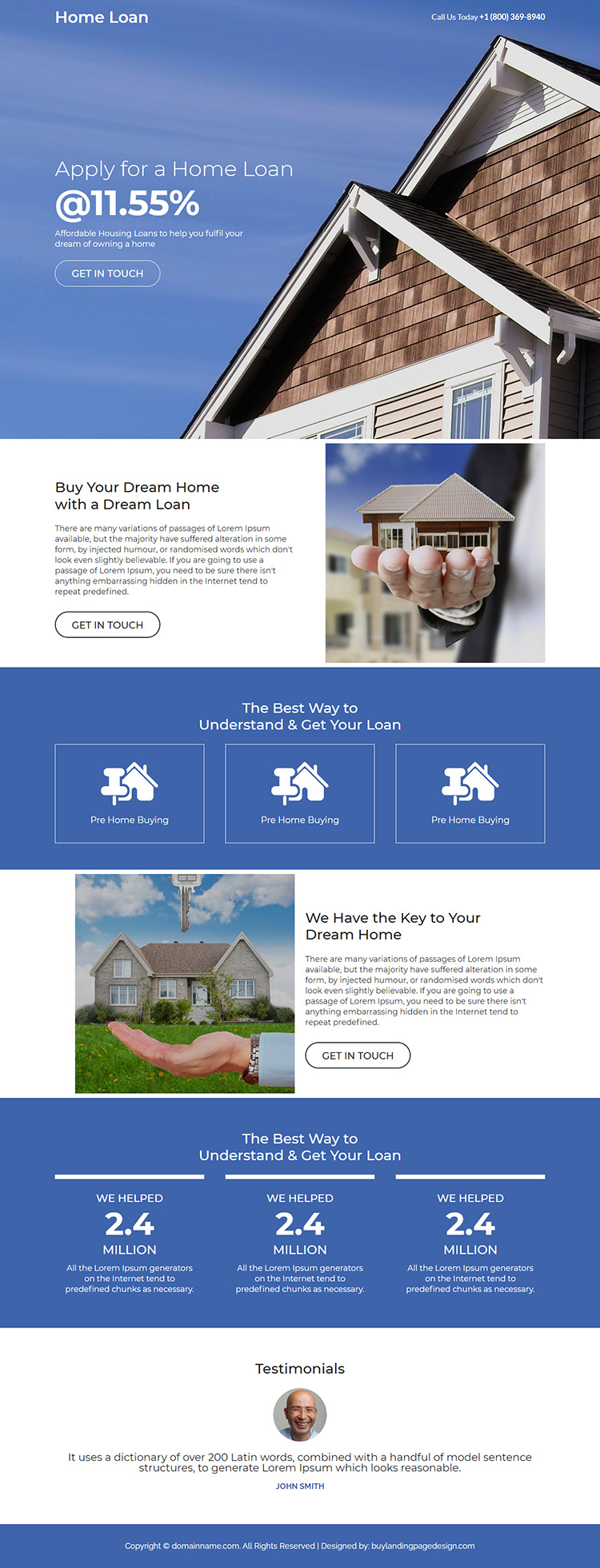 affordable housing loans responsive landing page