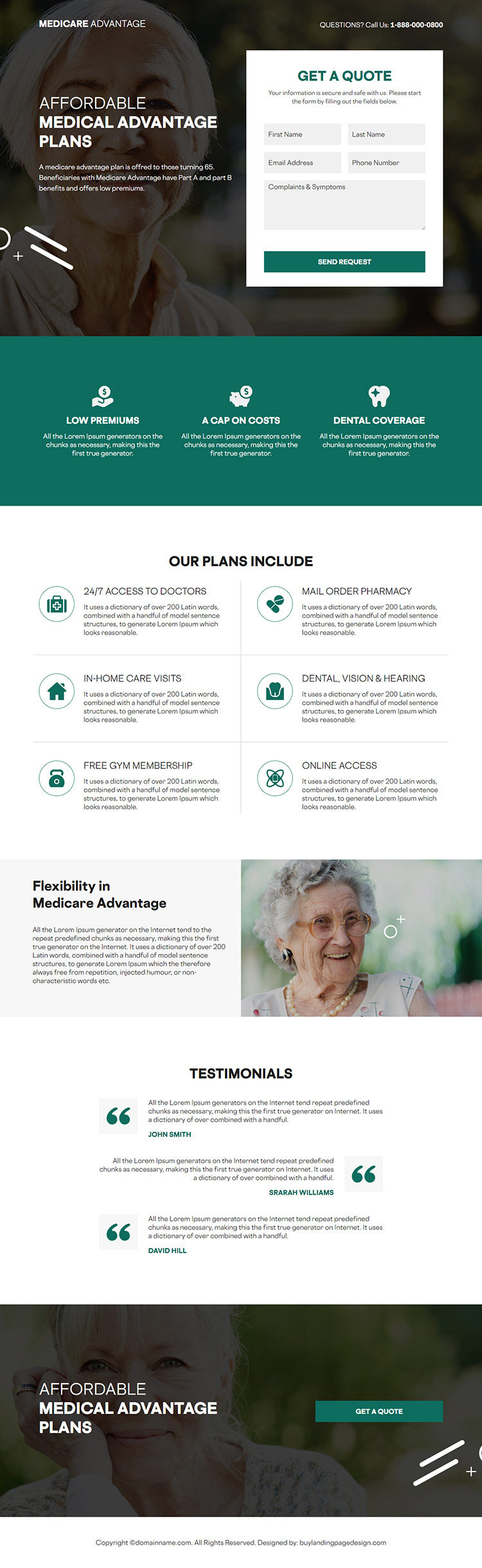 medicare advantage responsive lead capture landing page