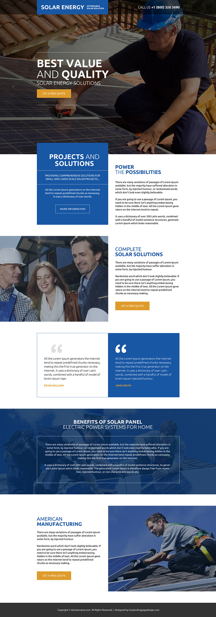 affordable solar energy solutions responsive landing page