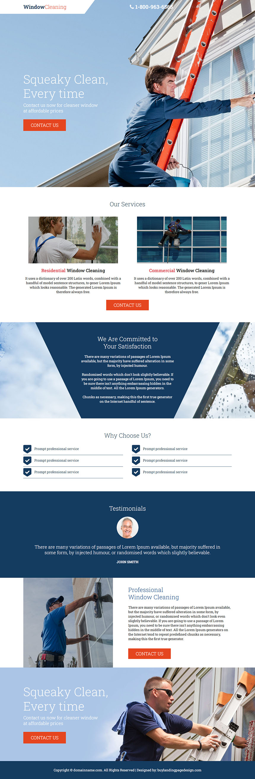 window cleaning service lead capture landing page