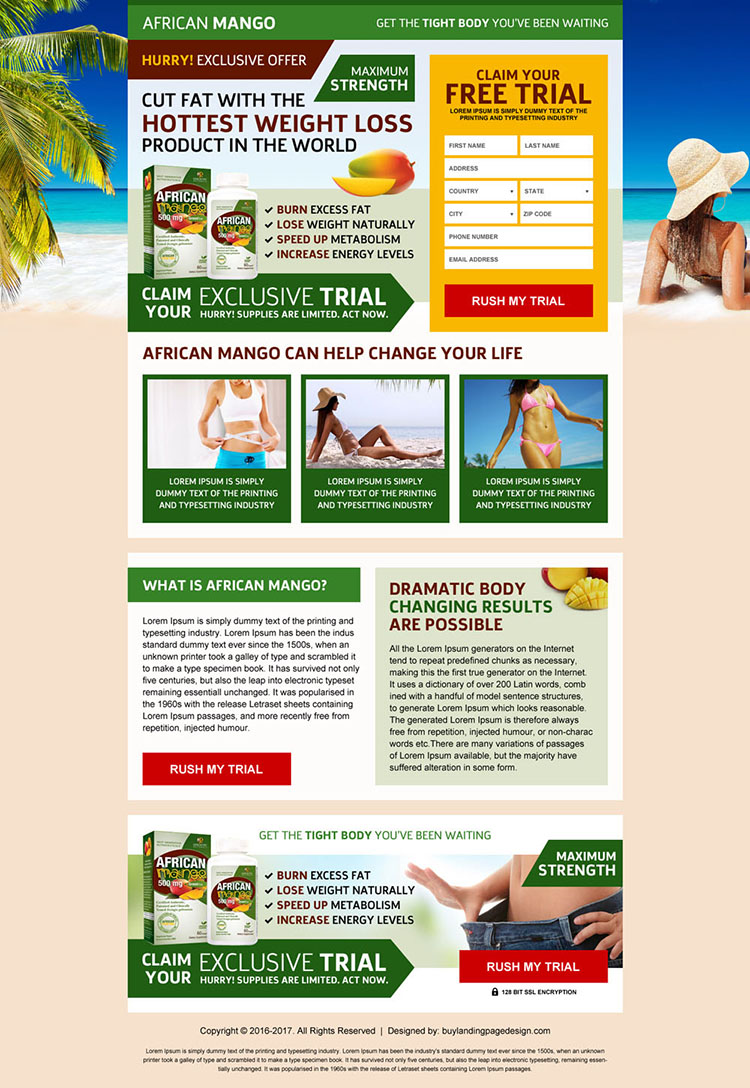 african mango miracle weight loss landing page