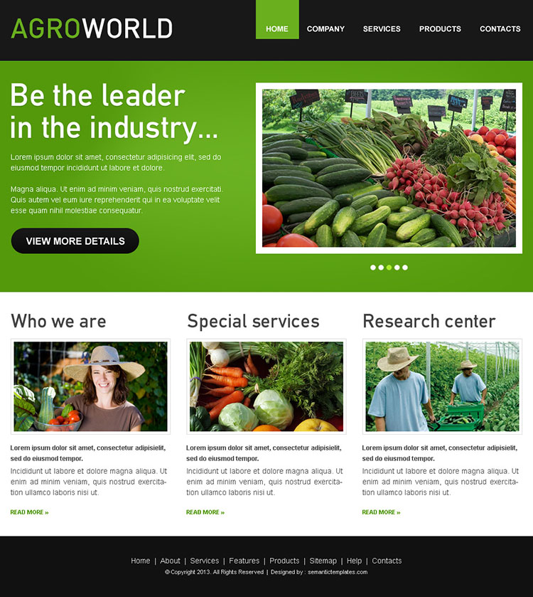 agro world attractive and converting html website template design