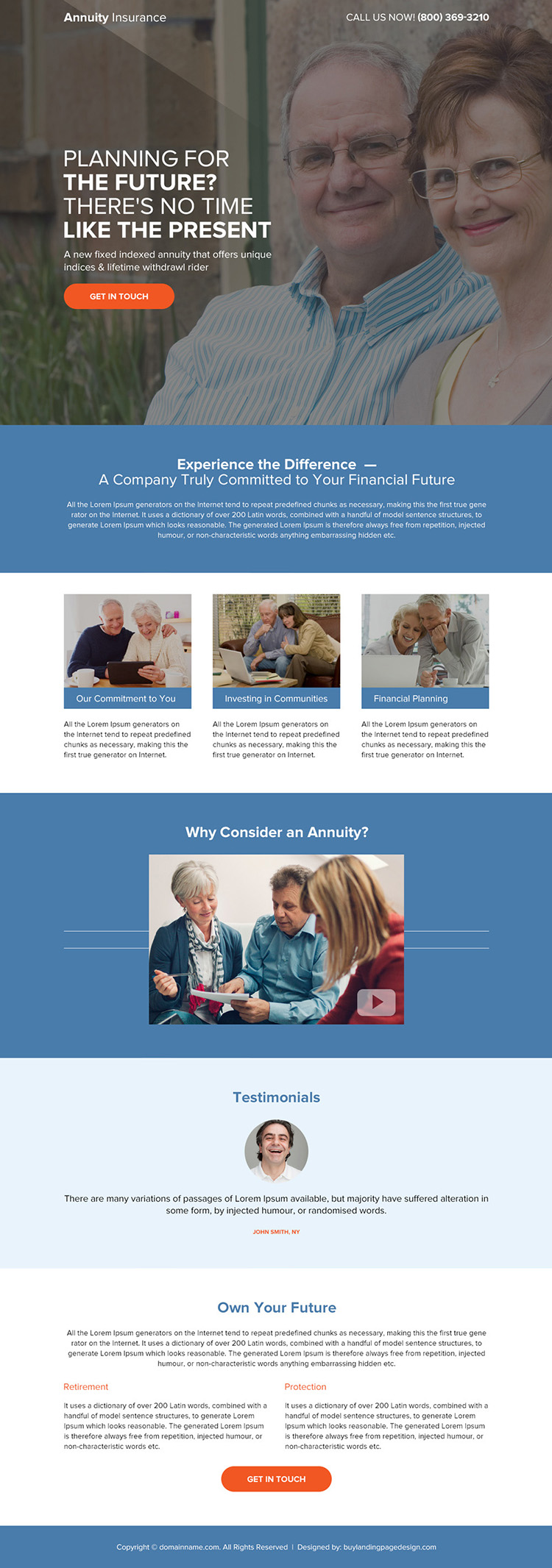 annuity insurance planning bootstrap landing page