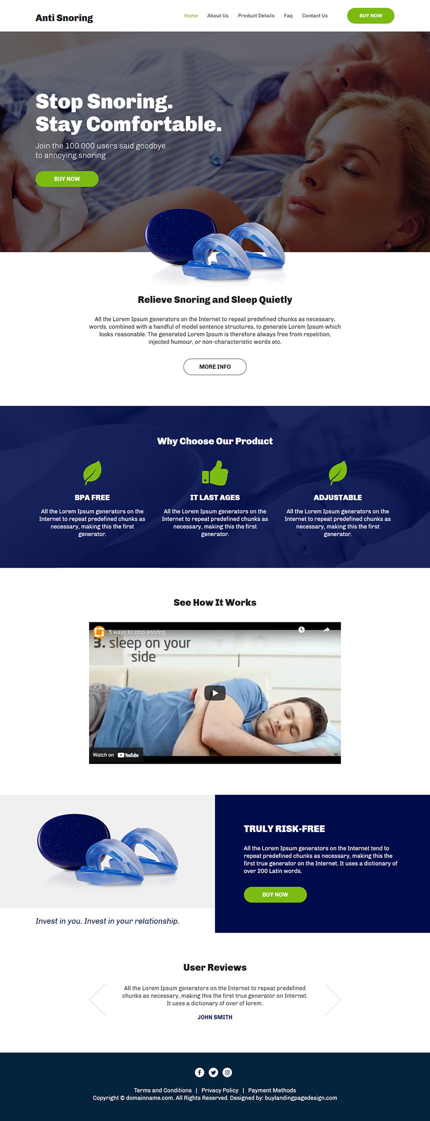 anti snoring device responsive website design