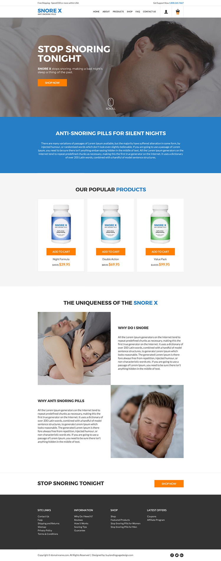 anti snoring pills selling clean website design