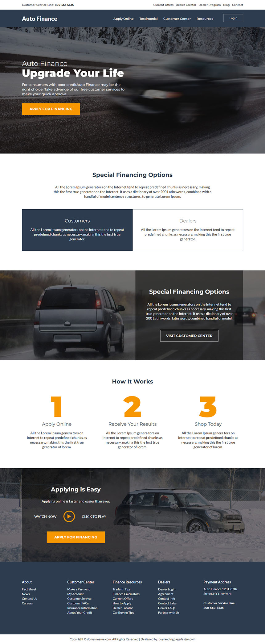 auto finance services responsive website design