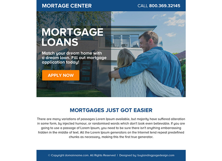 mortgage loans online application ppv landing page design