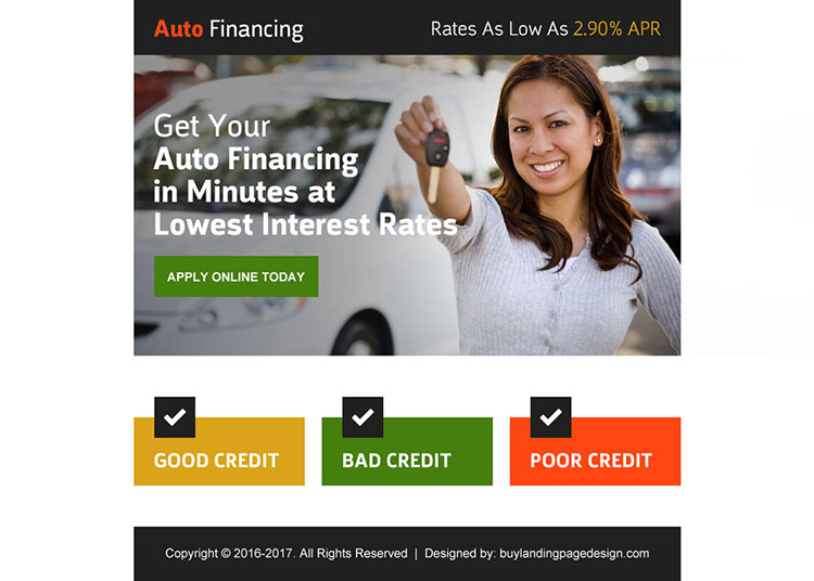 auto financing online application ppv landing page