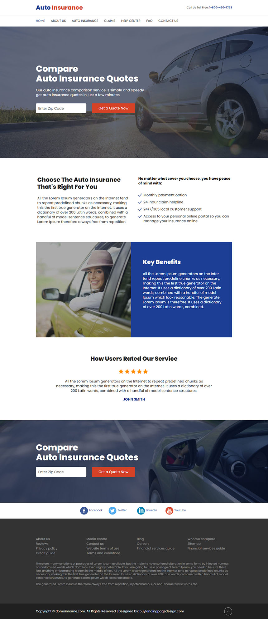 auto insurance quotes responsive website design