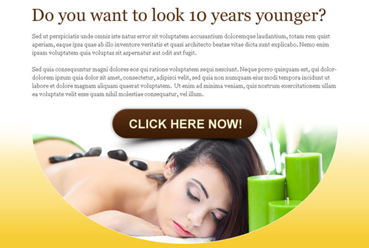 want to look 10 years younger beauty product ppv lander design