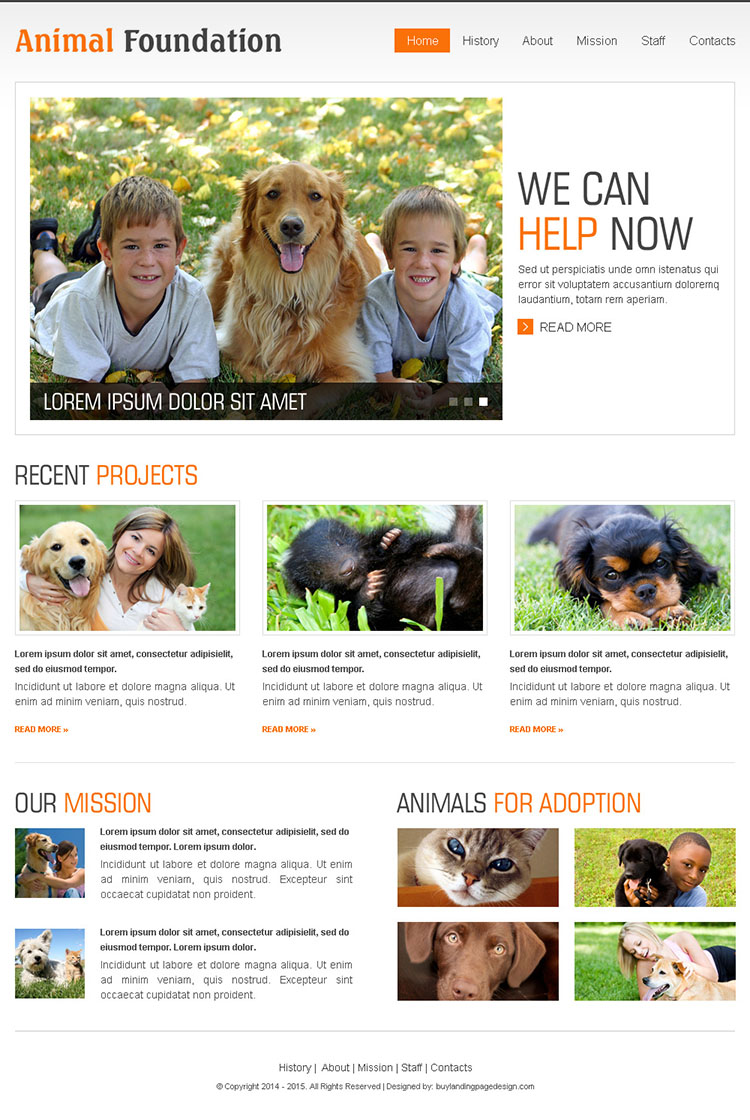 animal foundation clean and effective html website template design