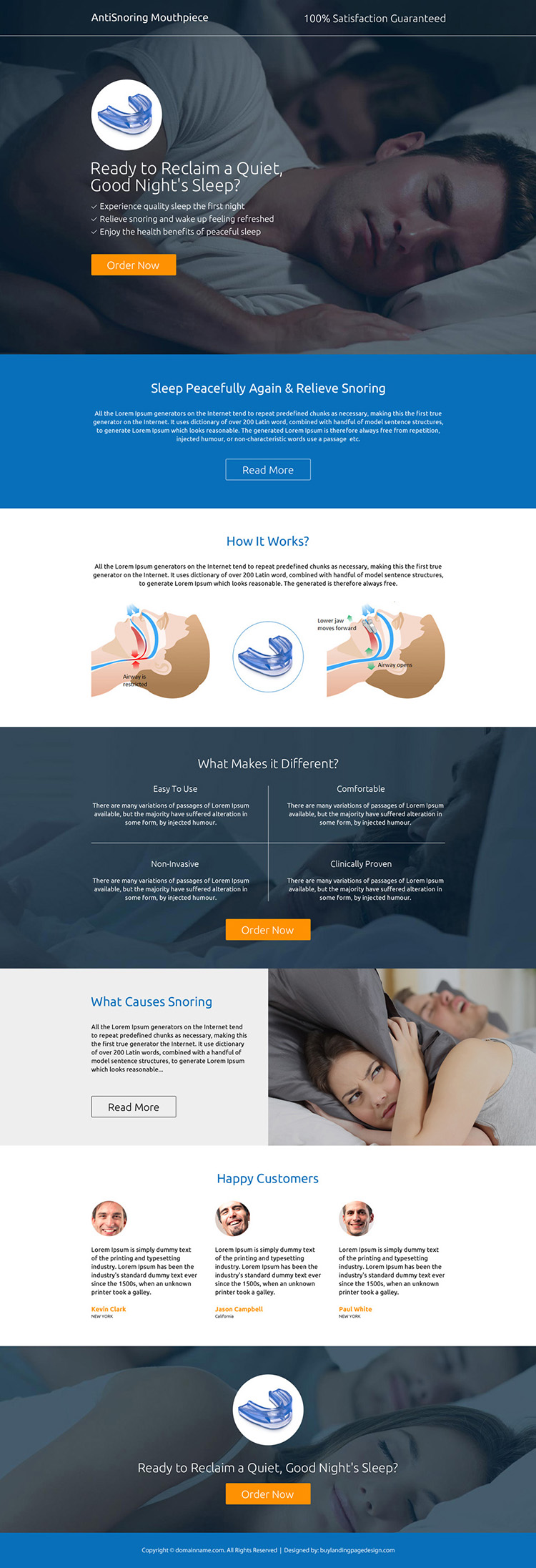 best anti snoring mouthpiece selling responsive landing page