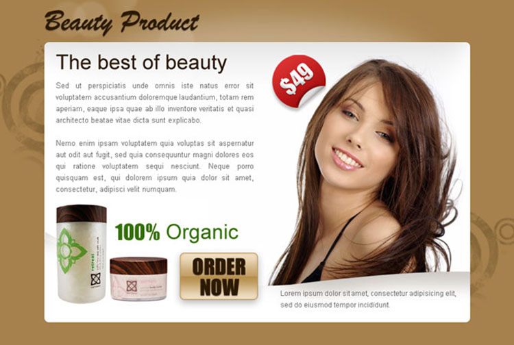 best beauty product order now ppv landing page design
