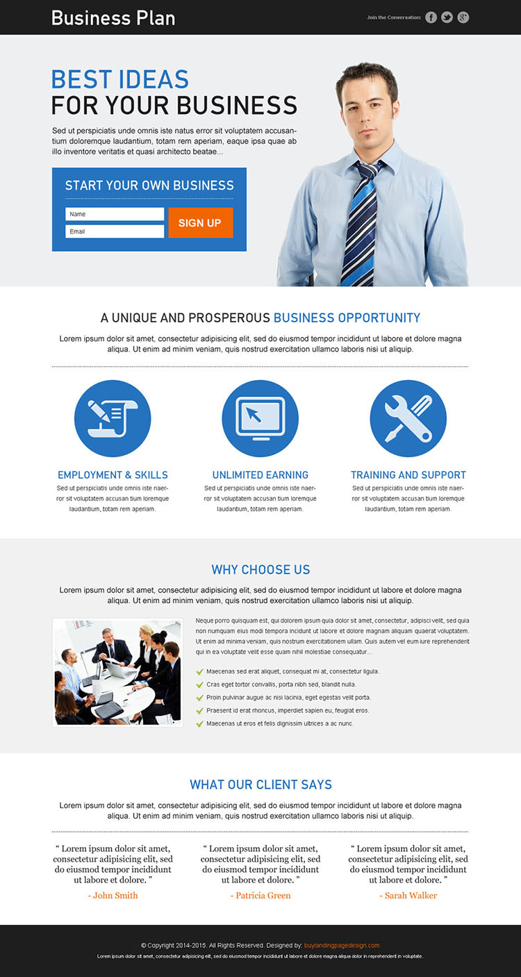 best ideas for your business small lead capture clean landing page design