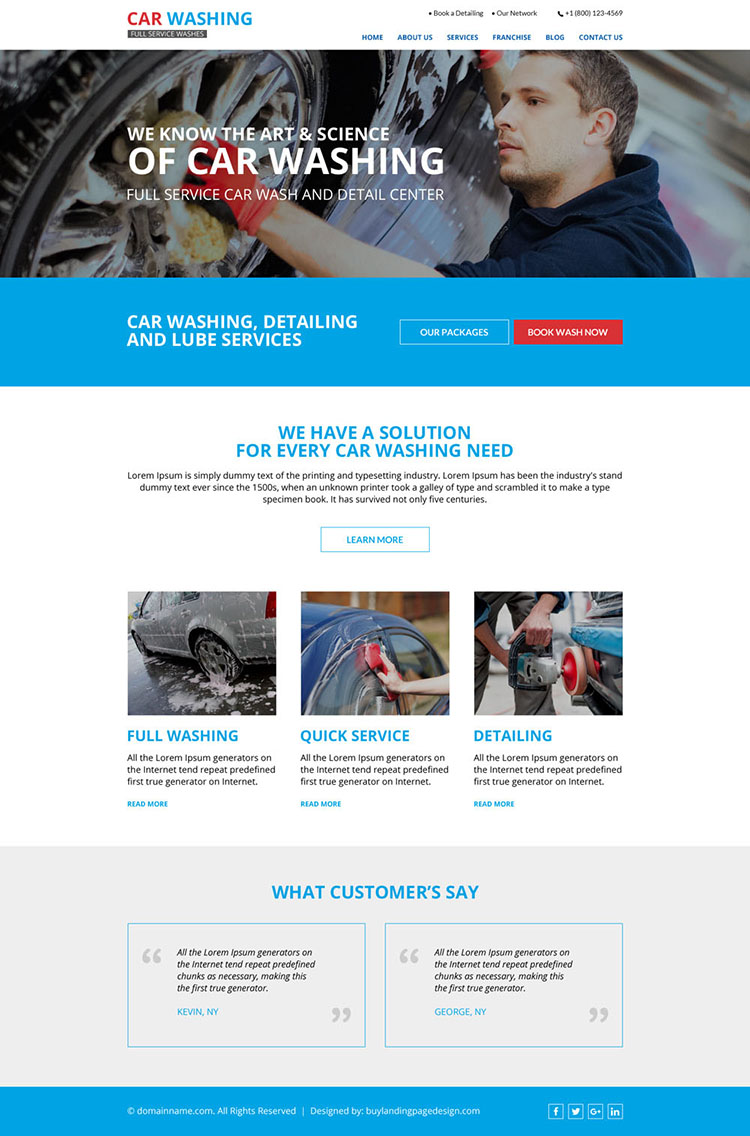 best car washing responsive website design