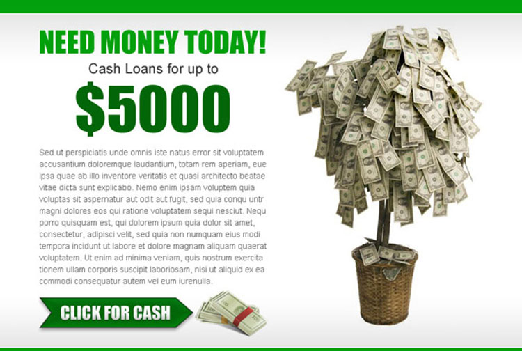 attractive cash loan service call to action ppv landing page design template