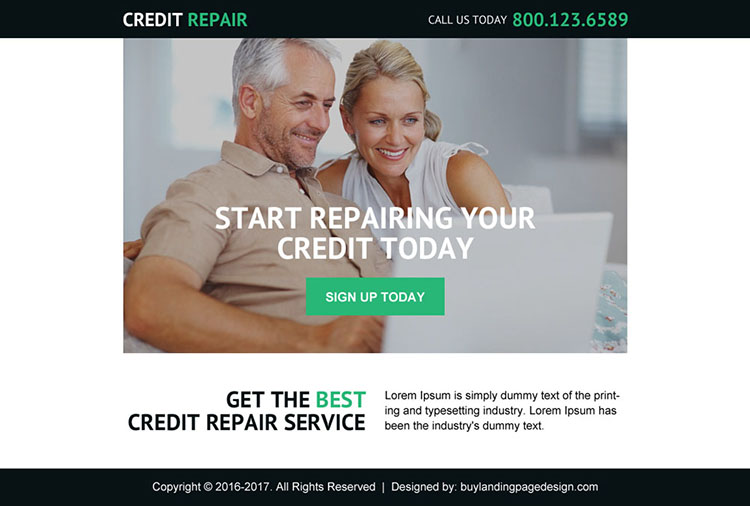 best credit repair service ppv landing page design